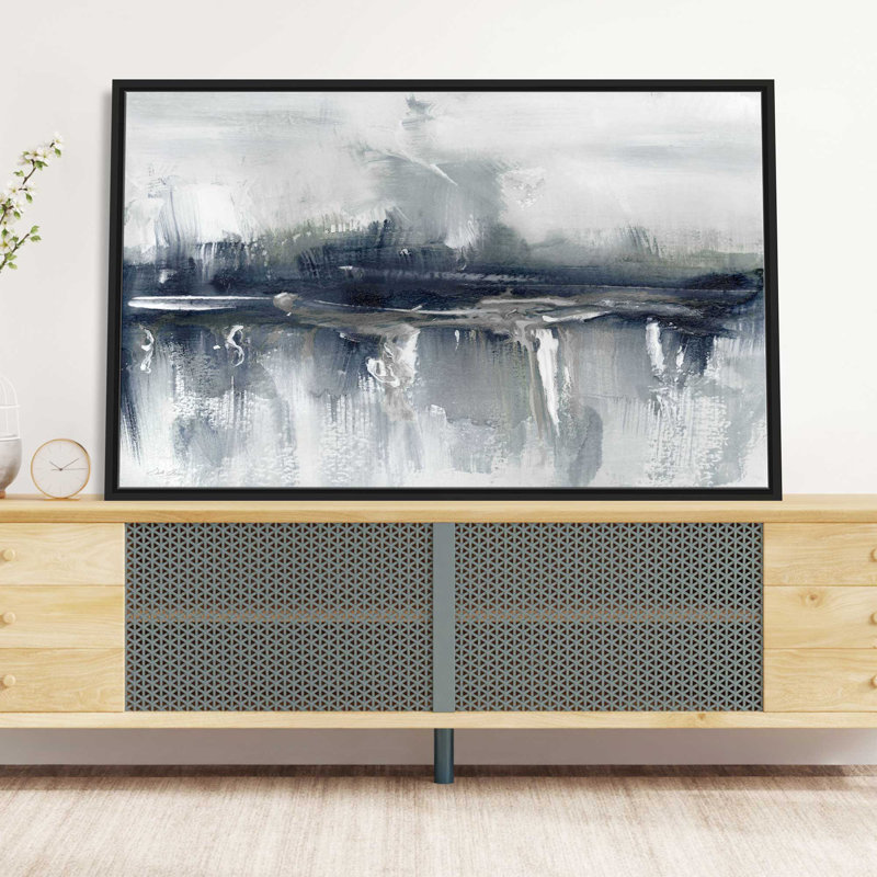 Indyscape II par Stella Chang - Peinture, L 63,5 po x H 39,5 po, Cadre noir