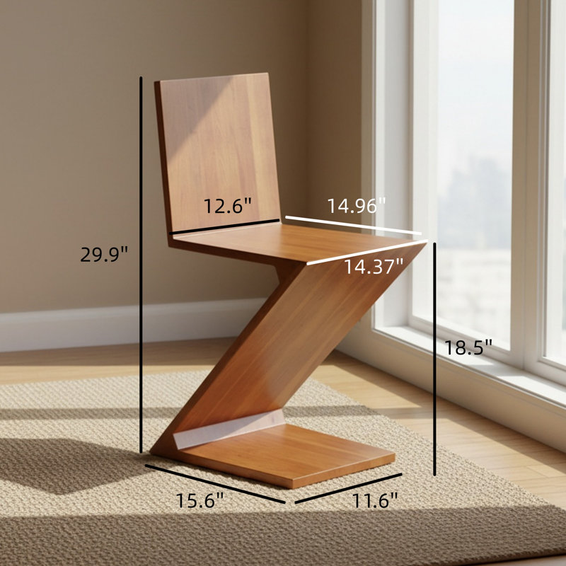 Fauteuil incurvé en forme de Z de style rétro, conçu pour épouser le bas du dos pour un soutien confortable.