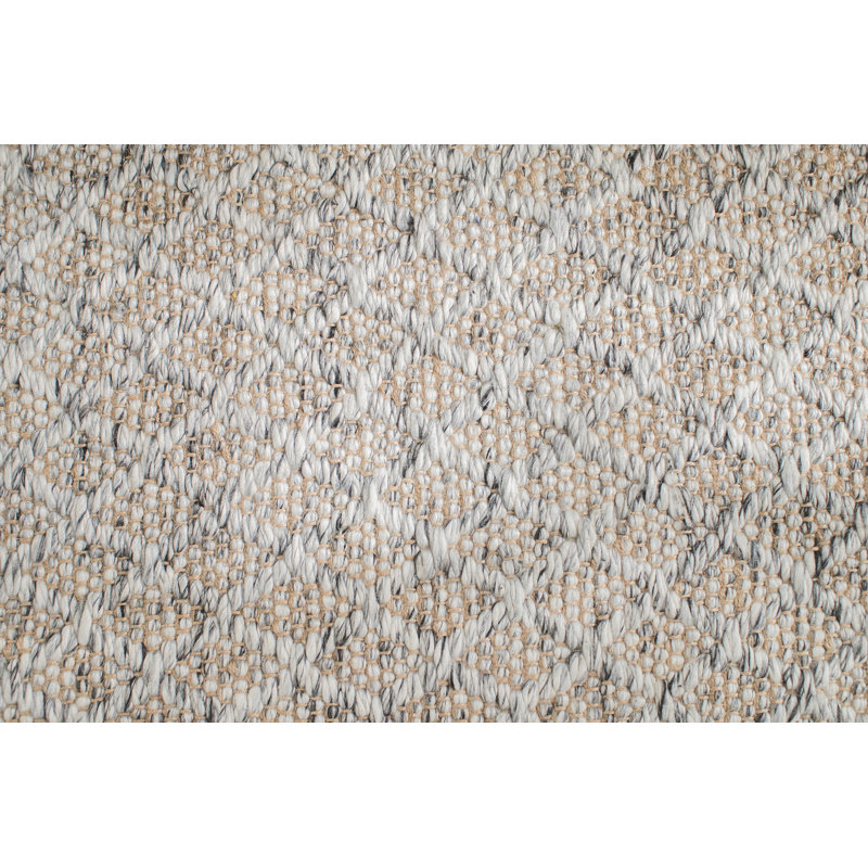 Covington Rectangle Geometric Handmade Hand-Loomed Indoor Area Rug in Gray/Ivory/Tan, Rectangle 5' x 8'