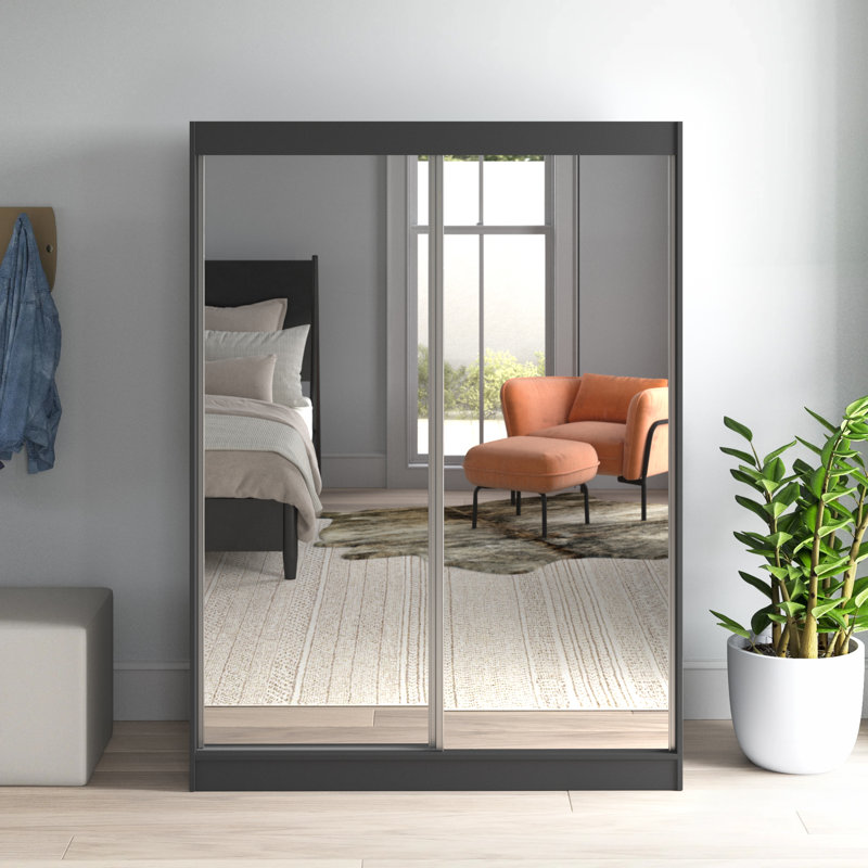 Armoire blanche avec miroir Aria, Blanc, H 80 po x l 59 po x P 25,5 po