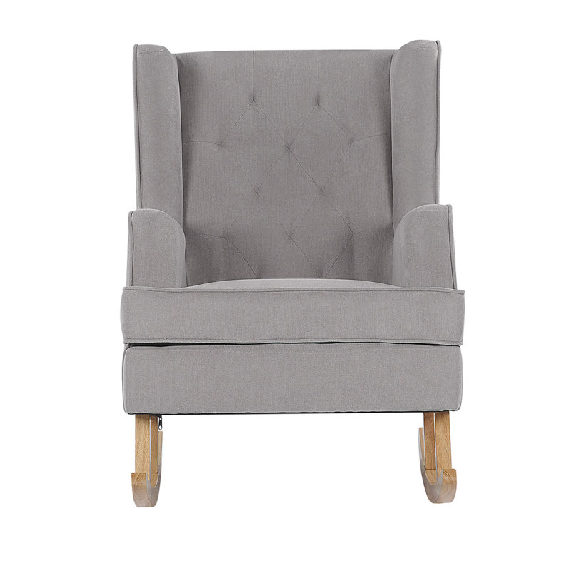 Olympia Upholstered Rocking Chair, Light Grey