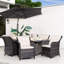 Ensemble repas pour 6 personnes en osier avec table rectangulaire Aliaksey, coussins inclus