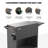 Matte Grey Patio Rolling Cooler With Side Table Boards And Cupboard Function
