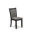 L'ensemble de table de salle à manger 3 pièces comprend une table de cuisine ronde avec piédestal et 2 chaises rembourrées en tissu gris foncé Gotham, noir brossé-1120883398-1120927366