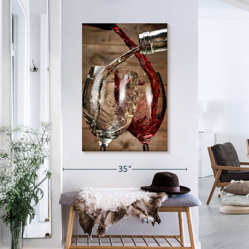 " Wine Splashes ", 36" H x 24" W x 1.25" D
