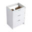 Armoire de salle de bain autoportante 24 po, 3 tiroirs à fermeture douce, blanc brillant (emballage KD) (meuble-lavabo seulement)