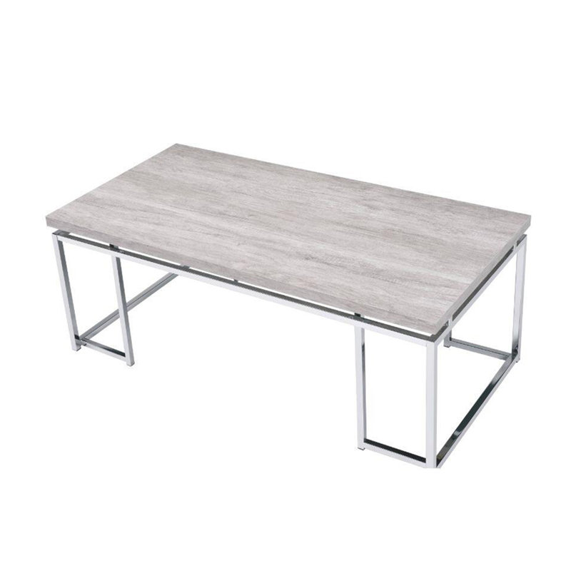 Table basse rectangulaire avec base en métal