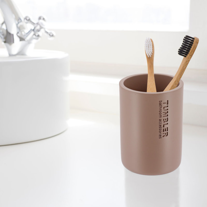 Bathroom Tumbler / Toothbrush Holder Willis Collection, Cappuccino