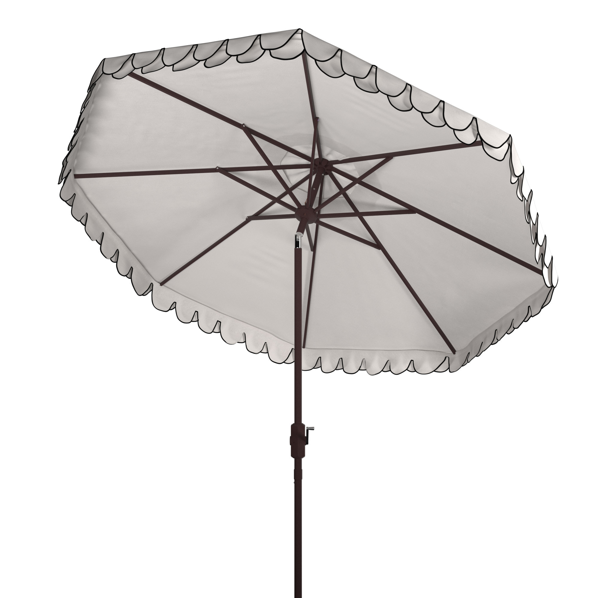 10' 10'' Beach Umbrella, Ivory/Black