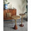 Table d'appoint mince en laiton 11,8 x 11,8 x 24 po avec plateau texturé doré et base en bois