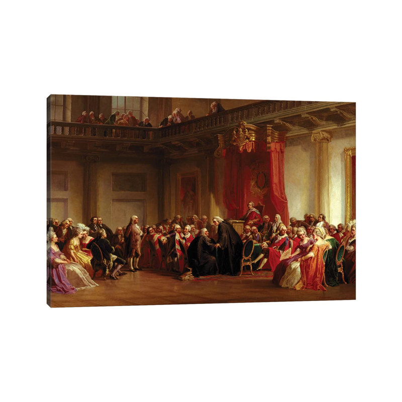 Benjamin Franklin Appearing Before The Privy Council by Christian Schussele - Wrapped Canvas Painting