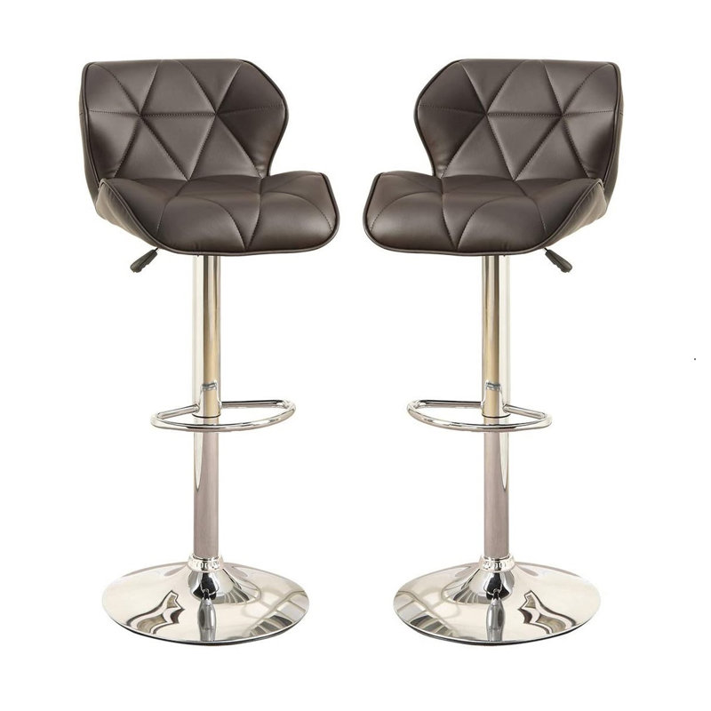 Ensemble de 2 chaises à hauteur de comptoir en simili cuir pour tabourets Modern Kitchen, Brun