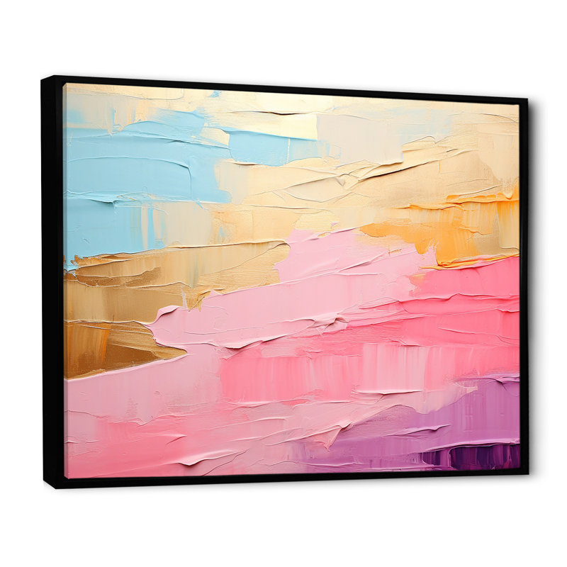 Minimalisme, chasse aux arcs-en-ciel I - impression sur toile arc-en-ciel, Cadre flottant noir, H 16 po x l 32 po