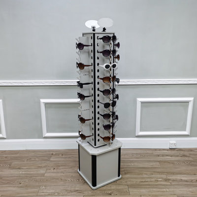 FixtureDisplays® 4-Sided Wood Floor Display Storage Holds 72-Pair Sunglass Readingglass Retail 2558-4S