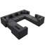 Canapé d'angle modulaire 8 places Modern Boneless Cloud, tissu chenille velours neige, avec 8 coussins, aucun assemblage requis-954934794