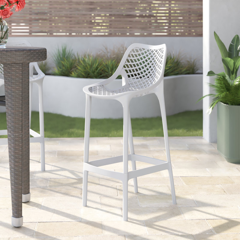 Tabouret de bar pour le patio Farrah, Blanc, 29.5"