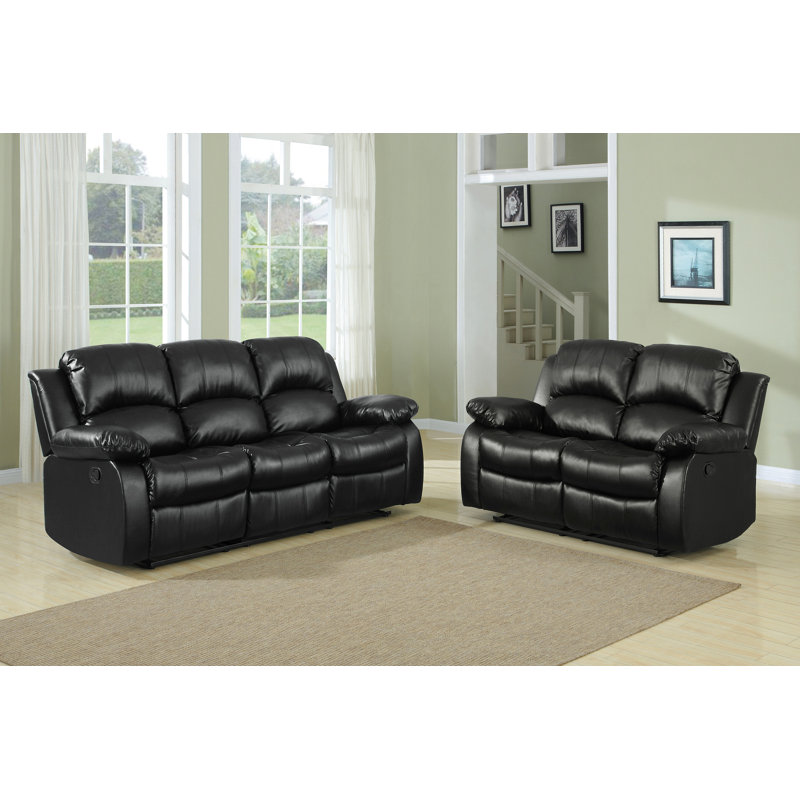 Canapé inclinable double 1 pièce, Noir