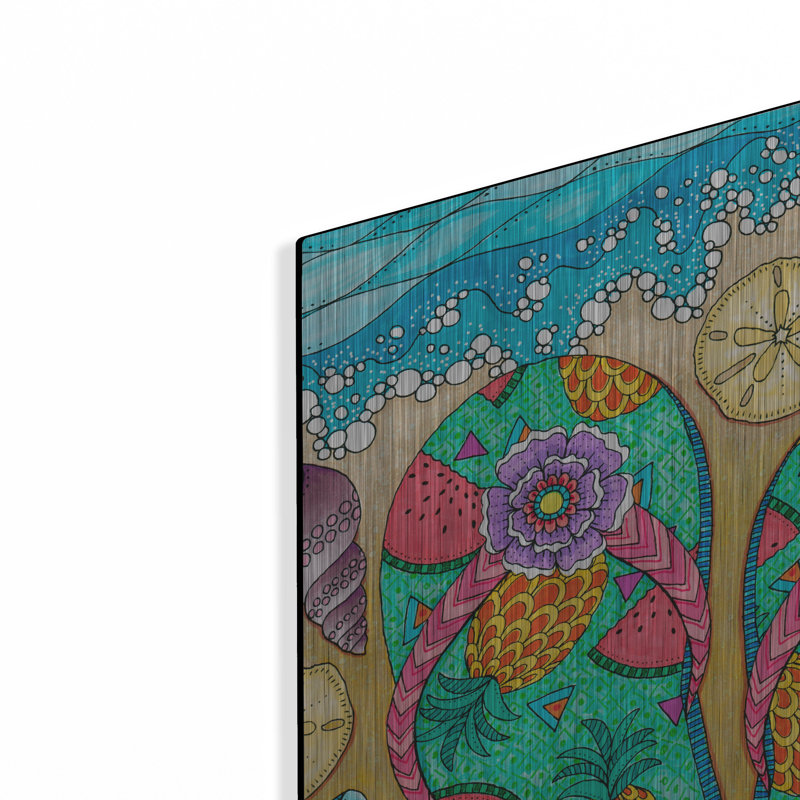 Art mural en métal Rosecliff Heights «Tropical Paradise 2» par Hello Angel, H 24 po x l 24 po