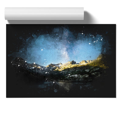 Milky Way Above Bishop California Paint Splash - Frameless Print