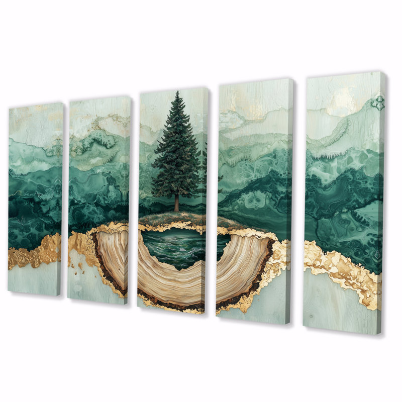 Yula - Art mural forêt - décoration murale Traditi, H 32 po x l 80 po, 5