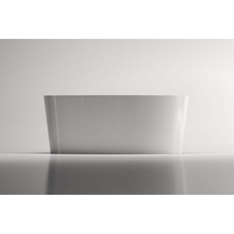 Ios 59.5" x 31.625" Freestanding Soaking Bathtub, Matte White