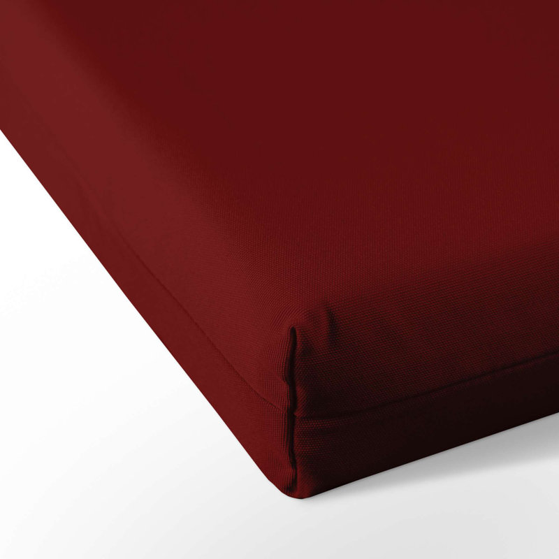  Coussin de chaise en lin résistant à l'eau 2 pouces, ensemble de 4, Rouge vin
