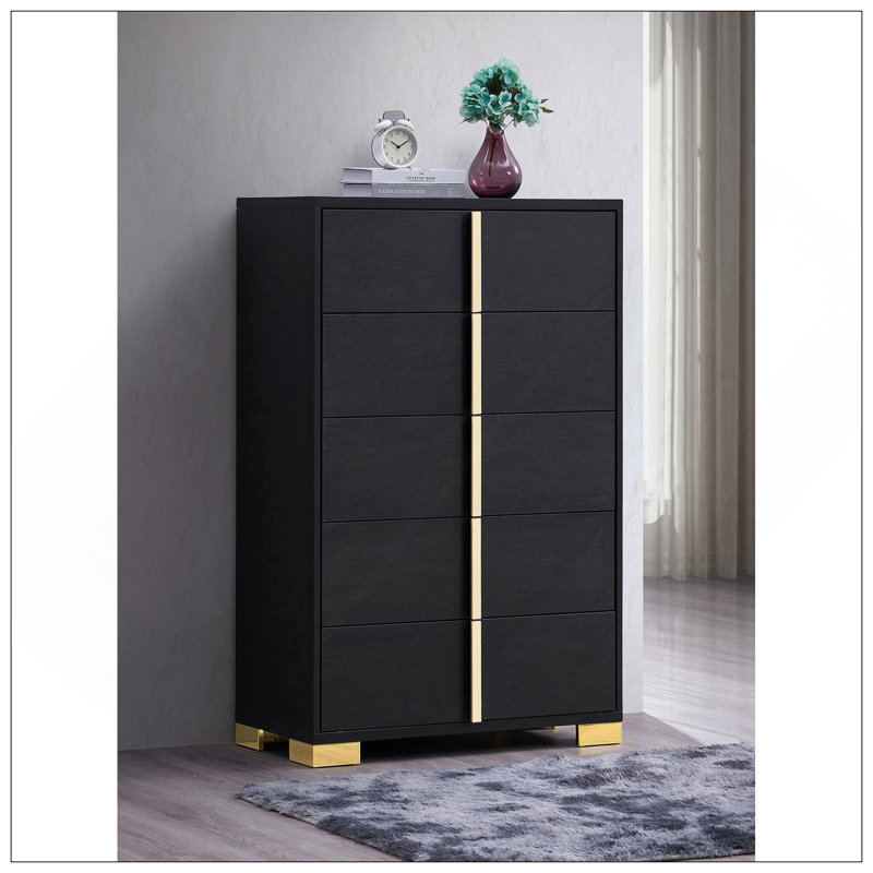 Commode 5 tiroirs Medici, Noir