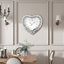 Bashira Glass Mirrored Wall Clock Heart Diamond Accent Clock