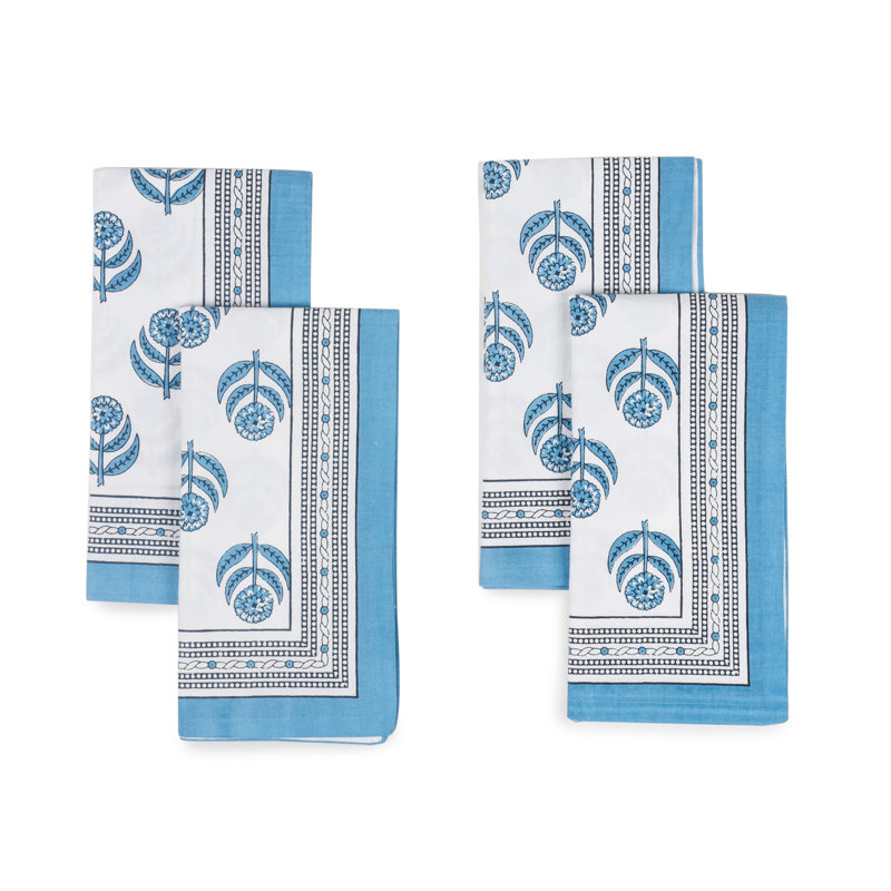 Serviettes de table en coton Blue Blooms