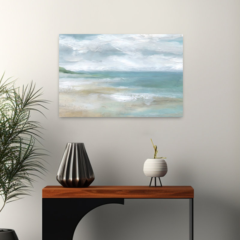 «Sweeping Coastal Expanse», art mural contemporain sur la plage, H 16 po x l 24 po