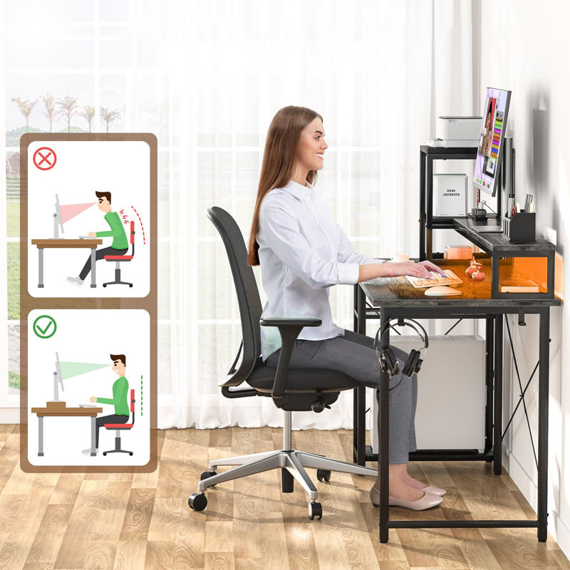 Bureau Loriann, Brun rustique, H 45,6 po x l 47,2 po x P 19,7 po