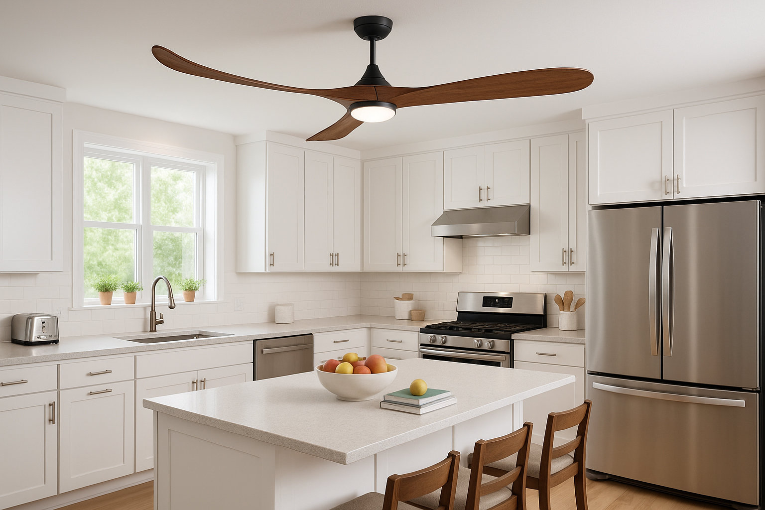Reze LED Ceiling Fan, Walnut