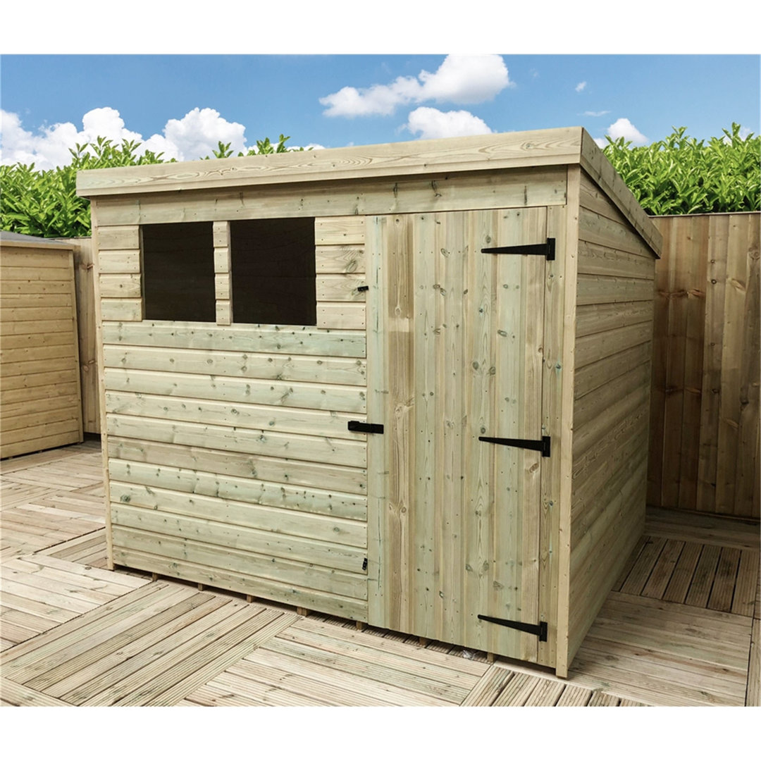 Throwback 7 ft. W x 3 ft. D Solid Wood Garden Shed