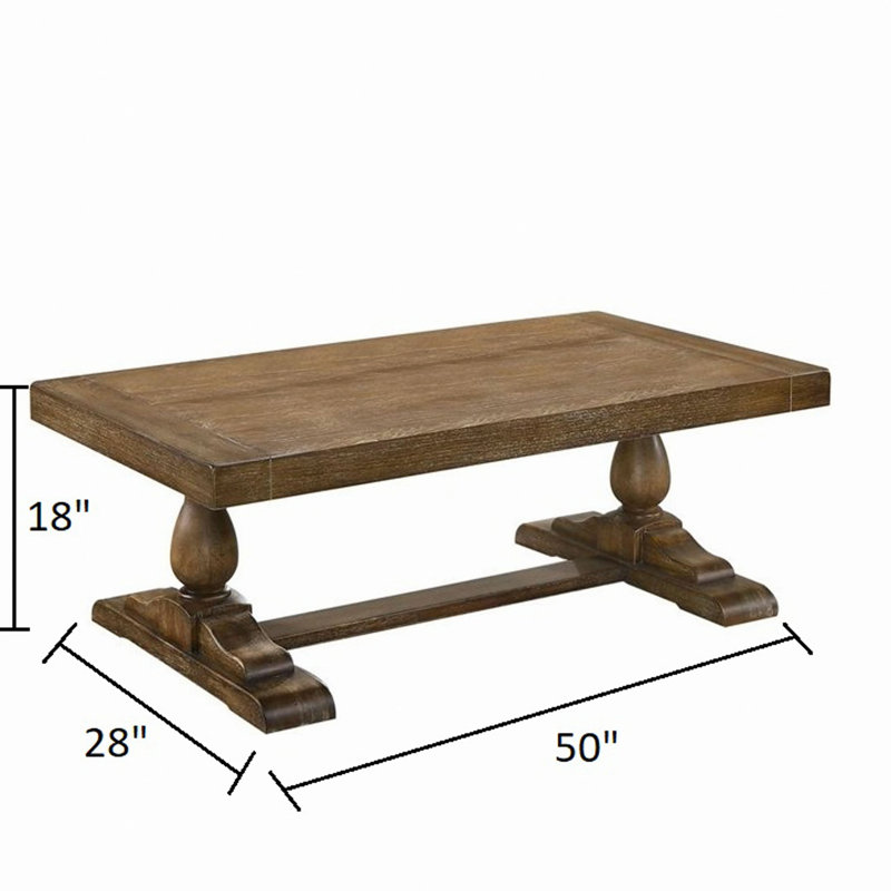 Table basse de 52 po en bois transitionnel, table basse de salon en bois massif, bois flottant