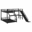 Lit superposé en L avec lit mezzanine, glissade et ports USB-1217915829