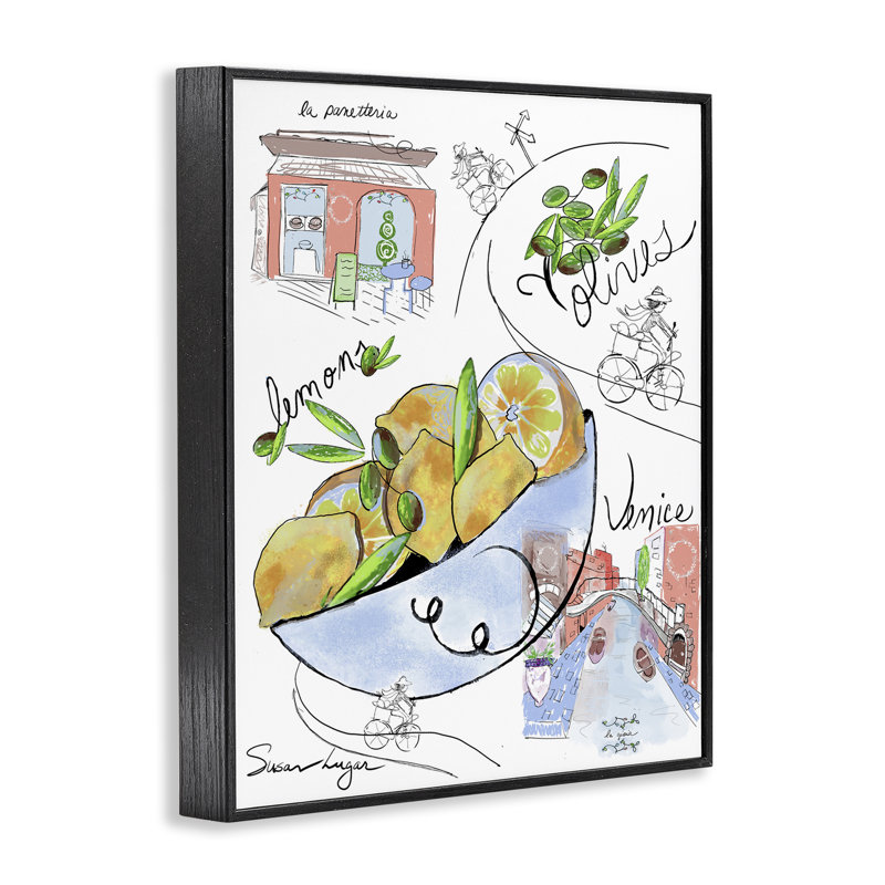 Collection de croquis de cuisine italienne, estampe numérique, design par Susan Lugar, H 14 po x l 11 po