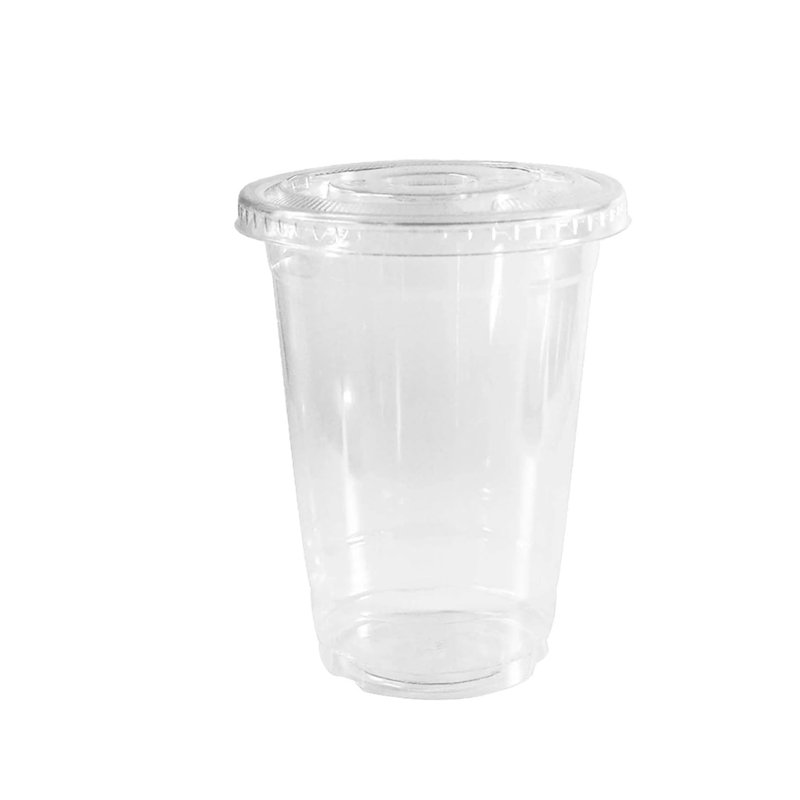 Gobelets jetables en plastique transparent 20 oz avec couvercles plats pour boissons froides, café glacé, boissons gazeuses et tasses pour fêtes (250)