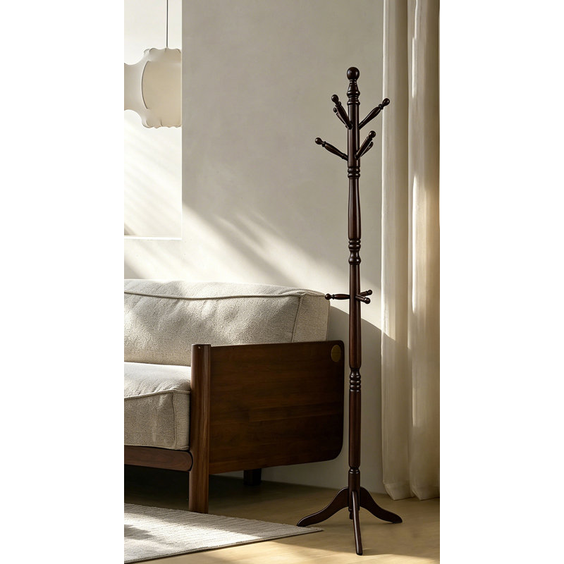 71.5" Espresso Wood Swivel Coat Rack