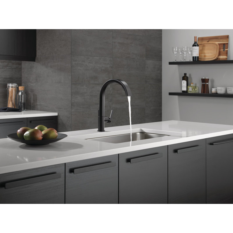 Keele Matte Black Kitchen Faucet with Pull Down Sprayer, Modern Single Hole Kitchen Sink Faucet, Single Handle, Matte Black