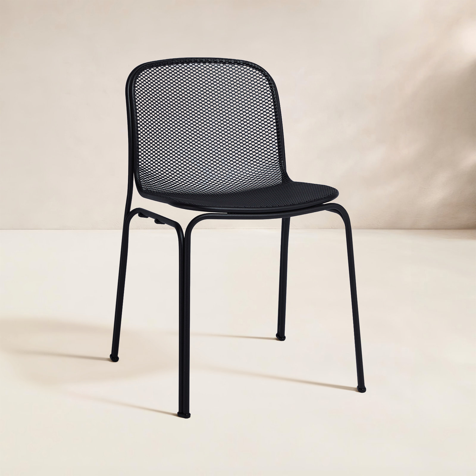 Stackable Patio Side Chair, Black
