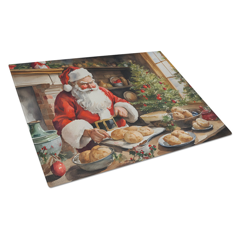 Biscuits avec grande planche à découper en verre Père Noël