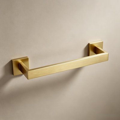 Stainless Steel Wall Mount Towel Holder Bar - Rust-Free Bathroom and Kitchen Towel Hanger with Brushed Gold Finish - Includes Mounting Hardware for Easy Installation