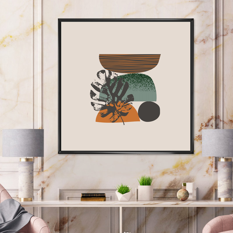 «Retro Summer Vibe Organic Abstracts II», reproduction d'art sur toile moderne, H 36 po x l 36 po x P 1 po