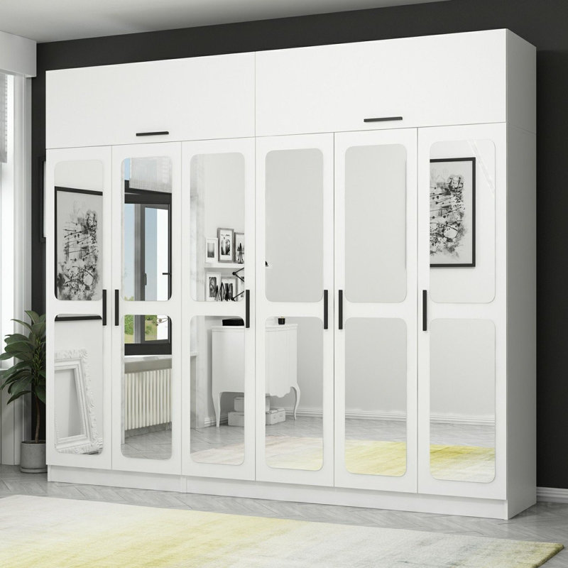 Elina Manufactured Wood Wardrobe, 235cm H x 270cm W x 52cm D