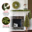 The Holiday Aisle® 4 Piece Evergreen Assortment with Decorative Base and Clear LED Lights