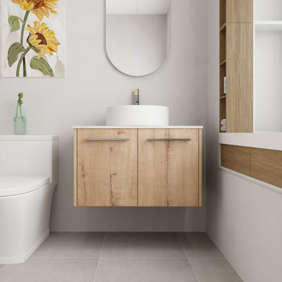 Juveria 30'' Floating Single Bathroom Vanity with Ceramic Top