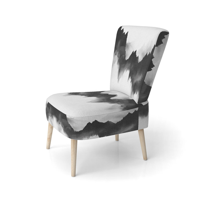 Chaise rembourrée Abstract Paysages - Chaise d'appoint abstraite monochrome Peaks, Side Chair Armless