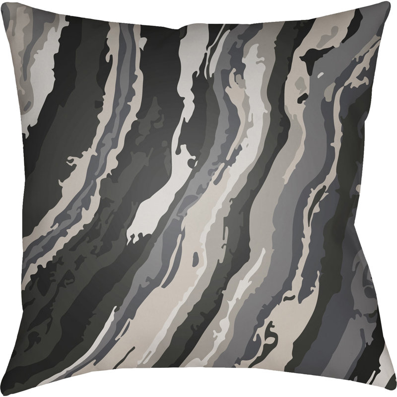 Textures Indoor/Outdoor Throw Pillow, 20" H x 20" W x 4" D, Ink