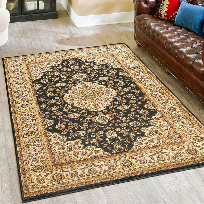 Classic GC_VIN5003 Black 10 Ft. 6 In. X 14 Ft. 6 In. Area Rug, Rectangle 10'7" x 14'7"