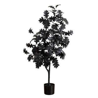 4Ft. Artificial Halloween Black Oak Tree